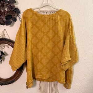 J Jill Pure Jill mustard yellow blouse